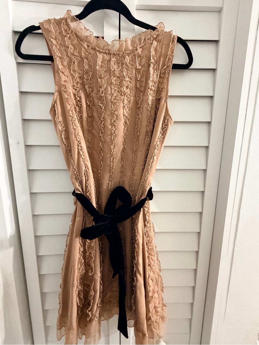 Women's Dress with Black Velvet Belt